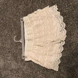 off white laced shorts